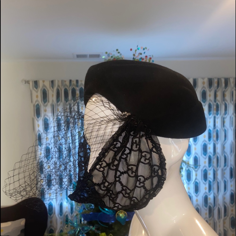 Gucci Adele Veiled Felt Wool Hat